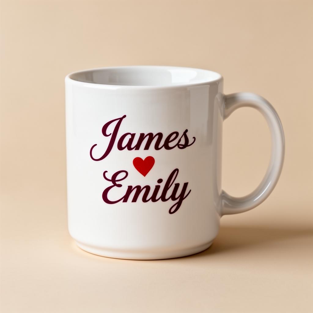 Valentine's Love Mug with James & Emily personalization