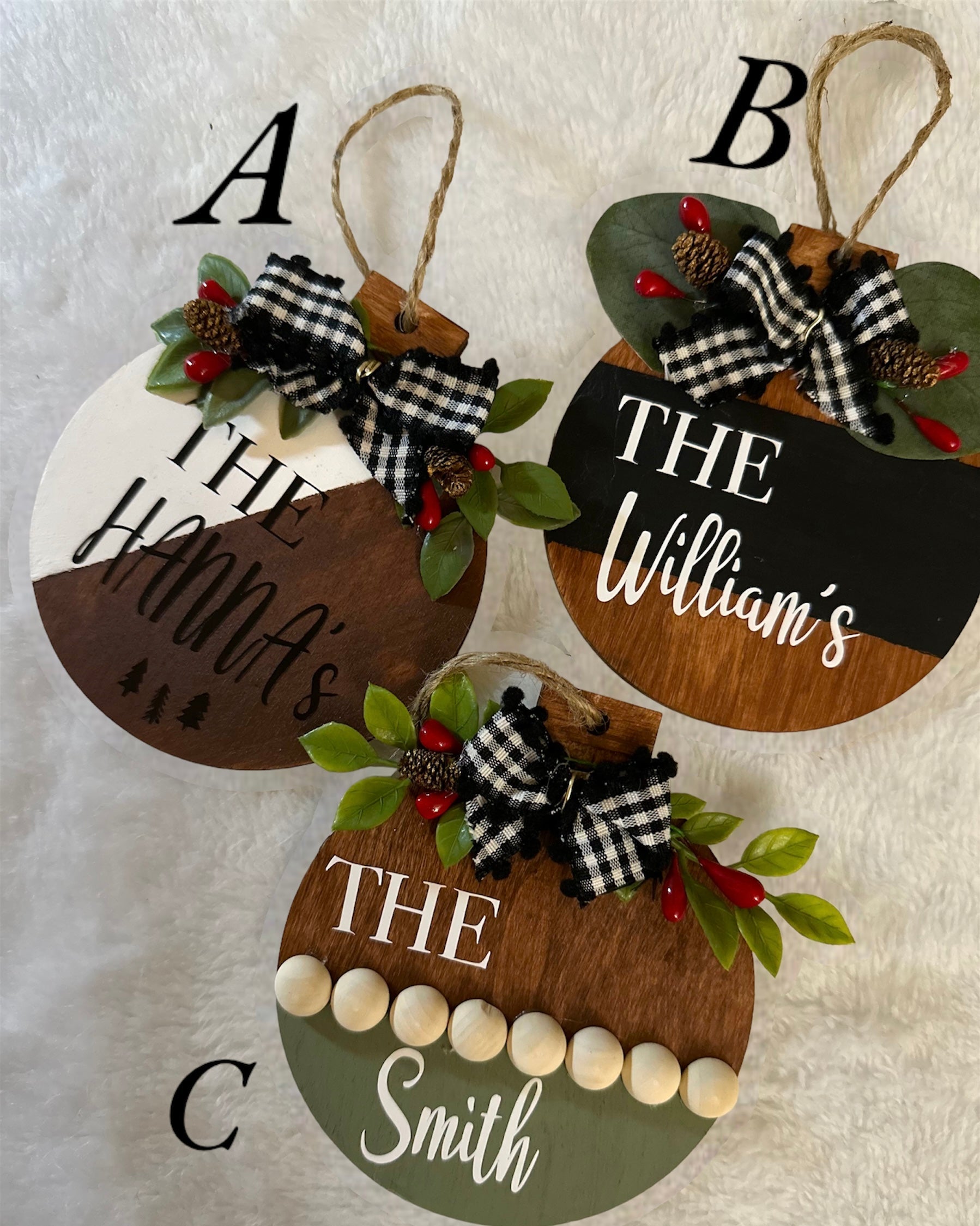 Personalized Christmas ornaments ,family last name ornaments, Christmas gifts, custom ornaments - Yoyo home decor