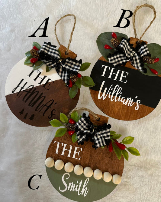 Personalized Christmas ornaments ,family last name ornaments, Christmas gifts, custom ornaments - Yoyo home decor