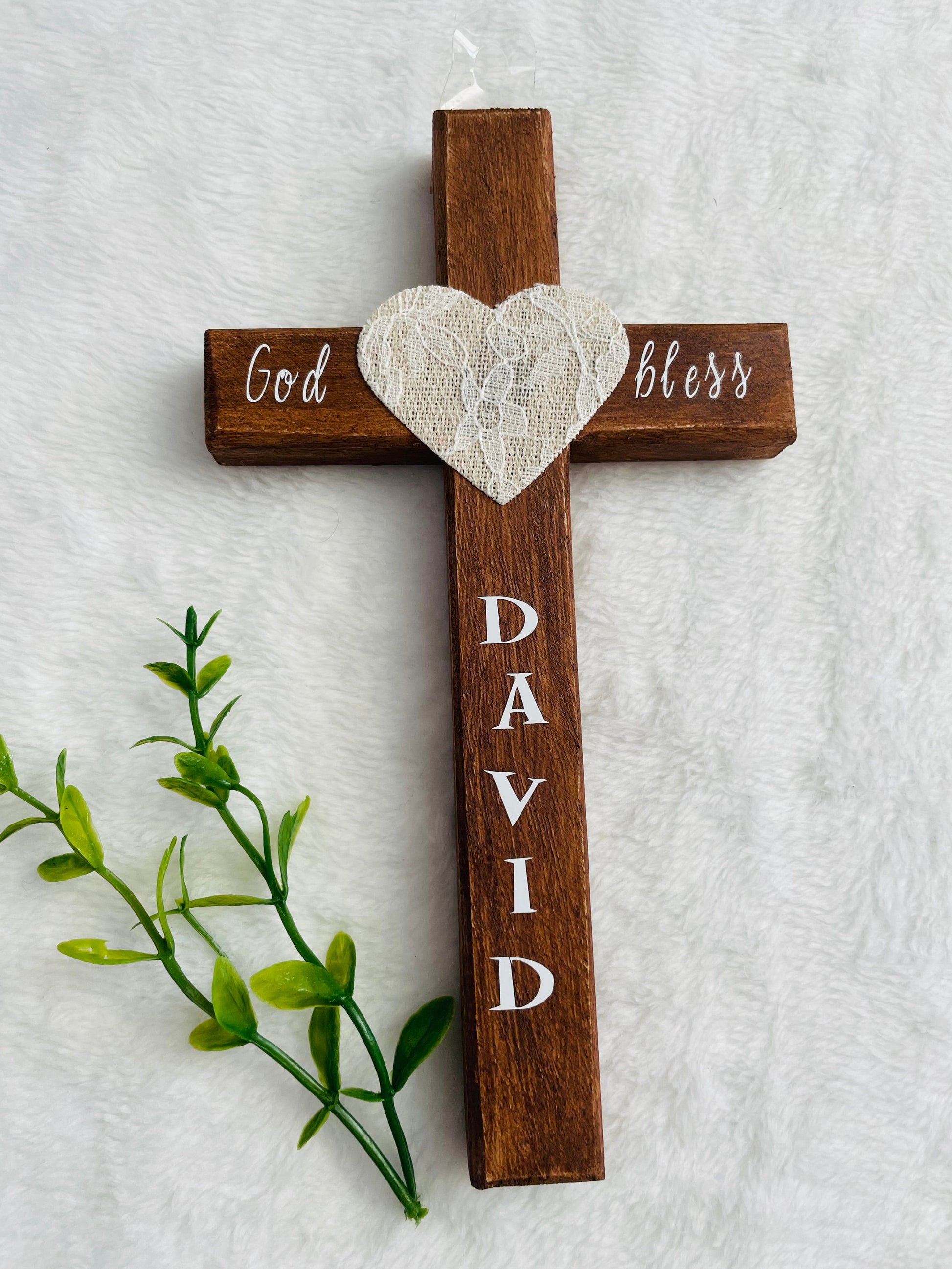 Personalized cross - Yoyo home decor